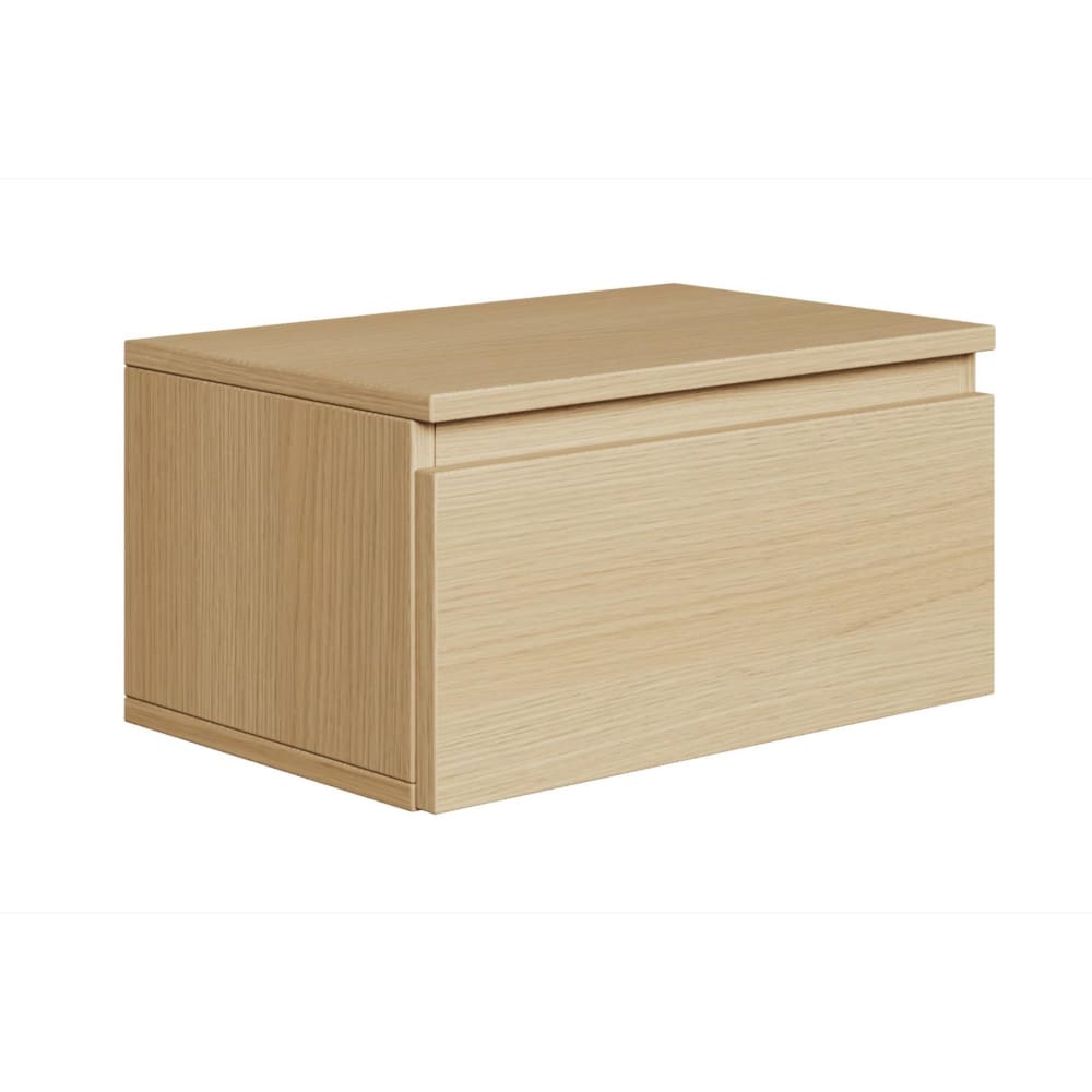 Table de chevet murale avec tiroir, aspect chêne Lindberg, 49 cm