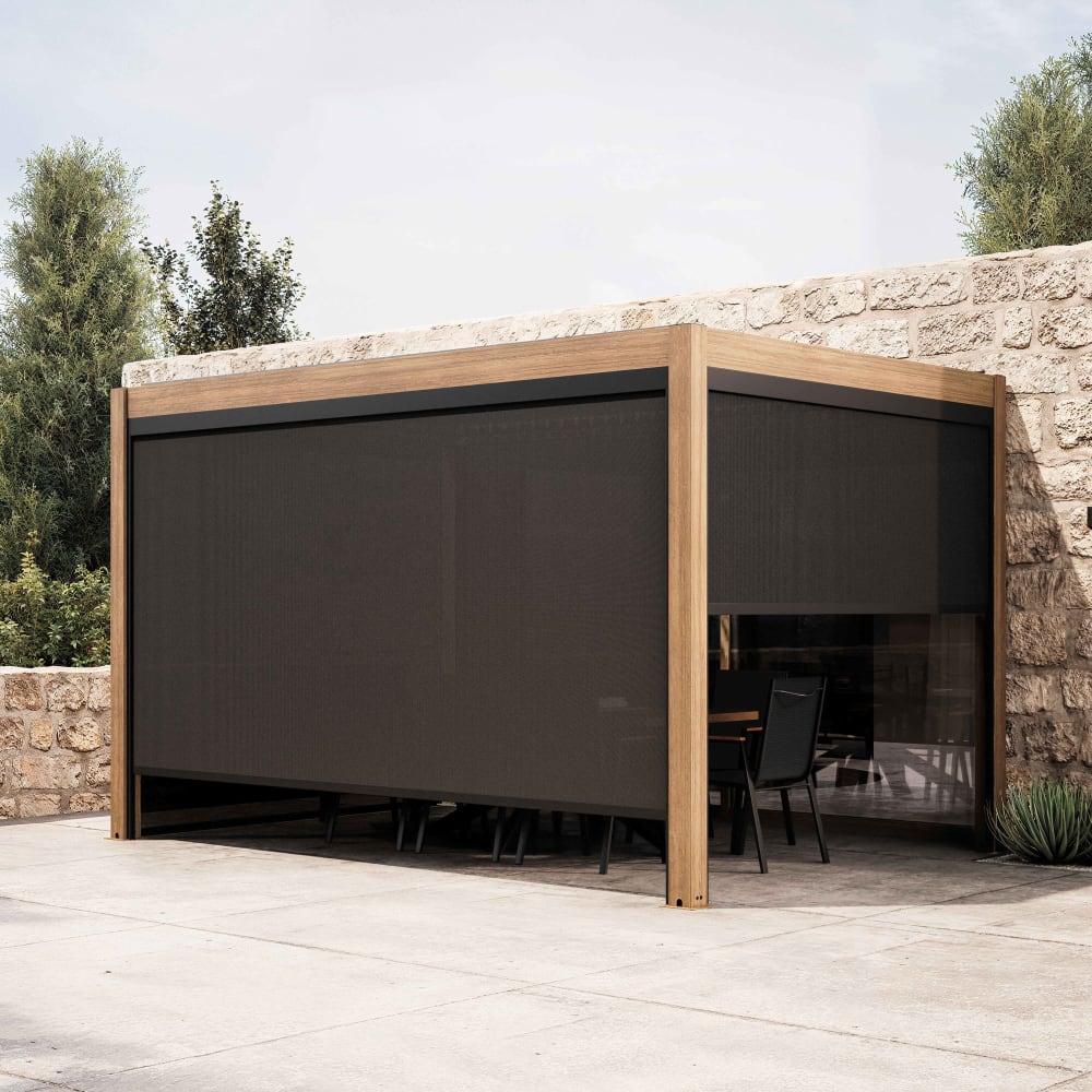 Pergola bioklimatische selbsttragende 3x4m und 3 graue