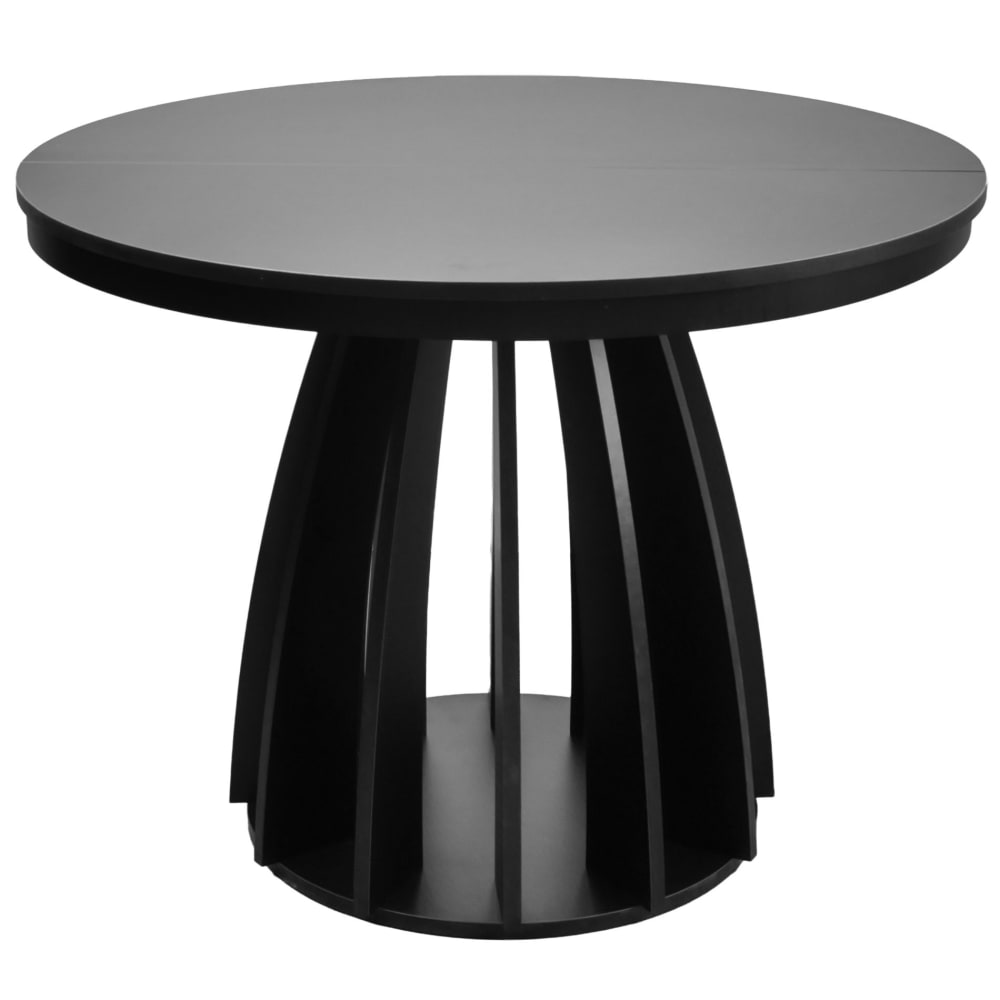 Table à manger extensible noire 100–140x100 cm