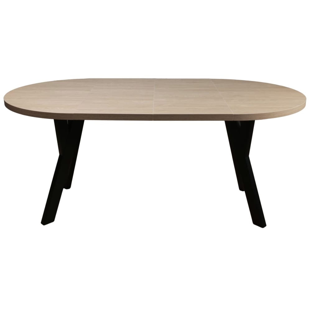 Ausziehtisch Eiche-Optik/Schwarz 100–180x100 cm - Maisons Du