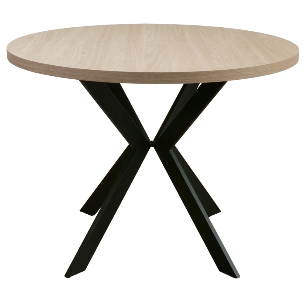 Selsey Ausziehtisch Eiche-Optik/Schwarz 100–180x100 cm style modern Beige Spanplatte