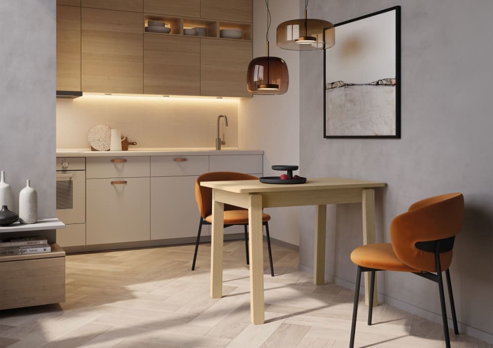 Ausziehtisch Helle Eiche-Optik 104–224 x 60 cm - Maisons Du Monde