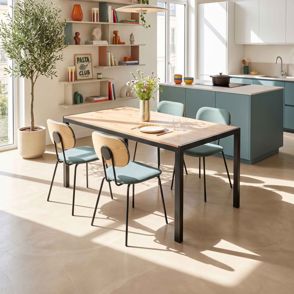 Rechteckiger Esstisch aus schwarzem MDF - Maisons Du Monde