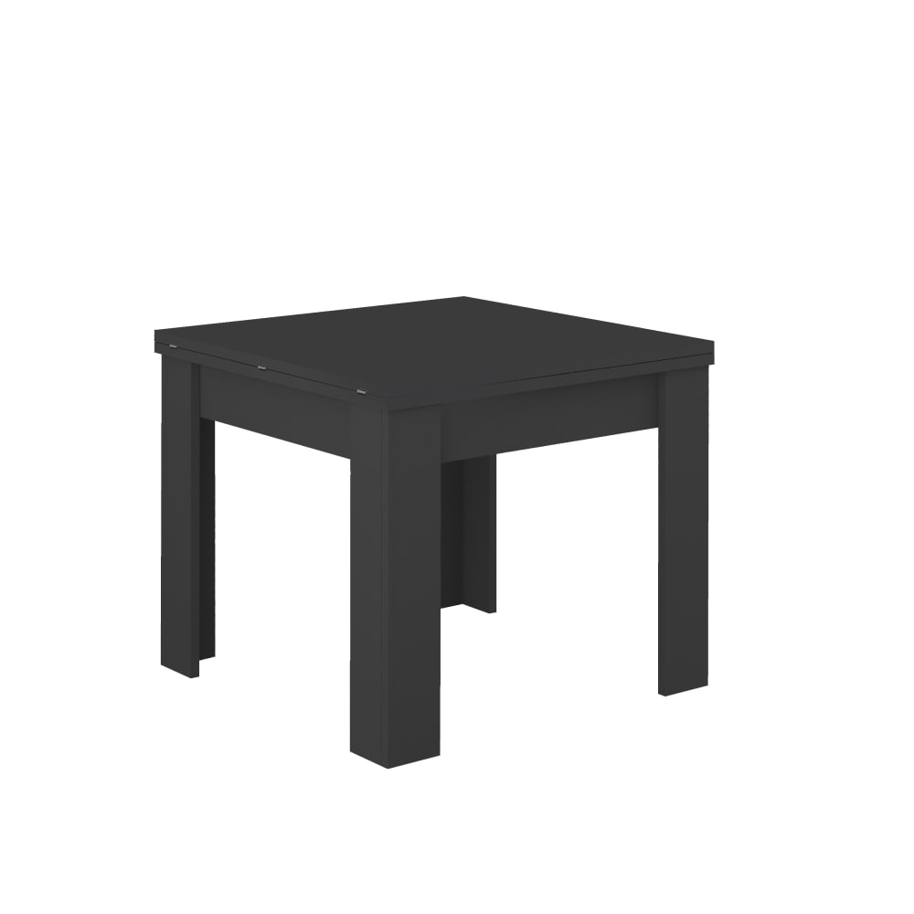 Table extensible 6-8 personnes 90/180 cm effet bois anthracite mat