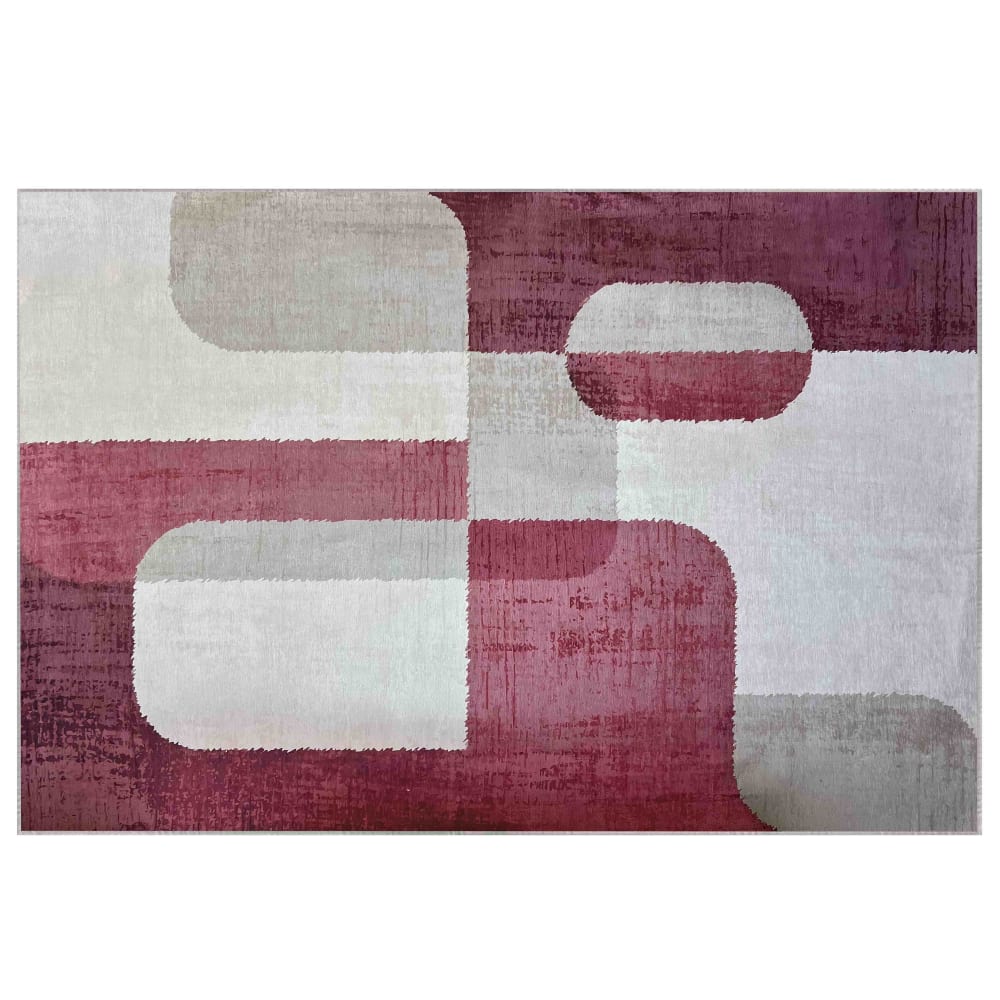 Tapis chenille rectangulaire en polyester à poils courts fuschia