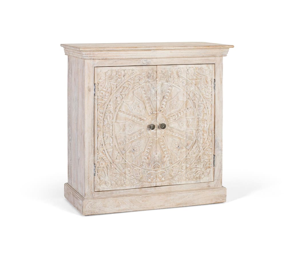 Sideboard mit zwei Türen handgefertigt aus Mangoholz - Maisons Du