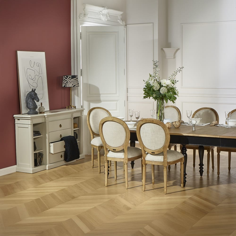 Klassische Holzkonsole, 4 Schubladen, 6 Fächer Ivory - Maisons Du