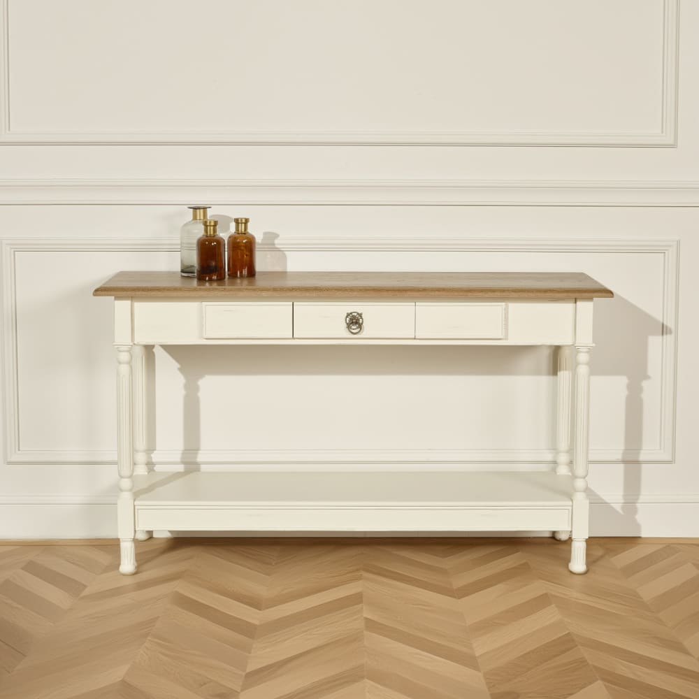 Console 1 tiroir plateau en chêne blanche