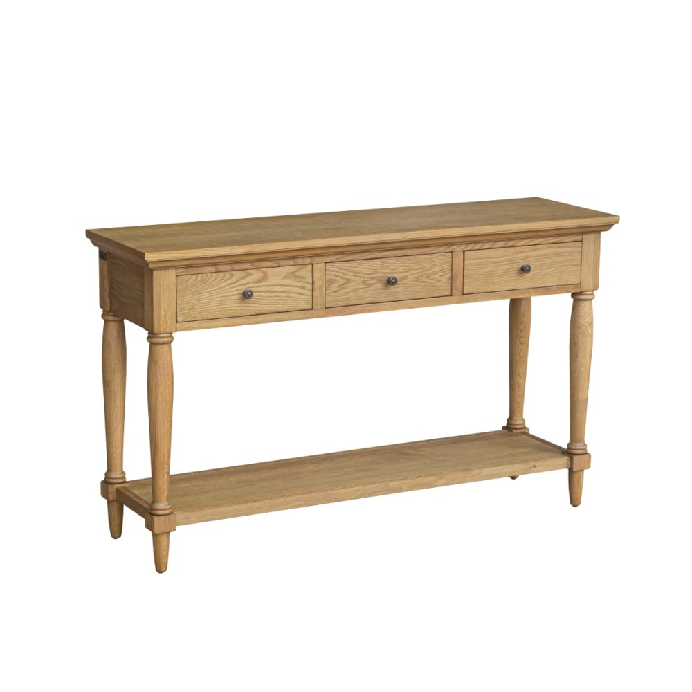 Console 3 tiroirs en chêne teinte claire
