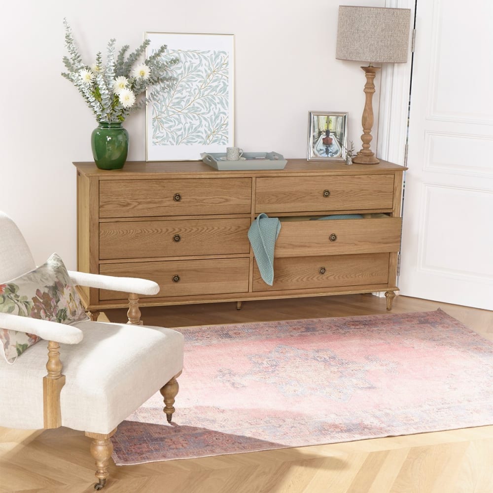 Commode en chêne 6 tiroirs teinte claire