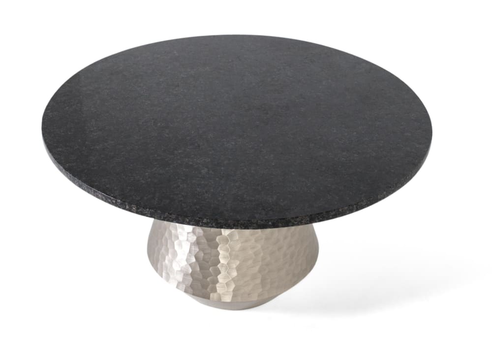 Couchtisch mit Marmorplatte und Aluminiumfuß. - Maisons Du Monde