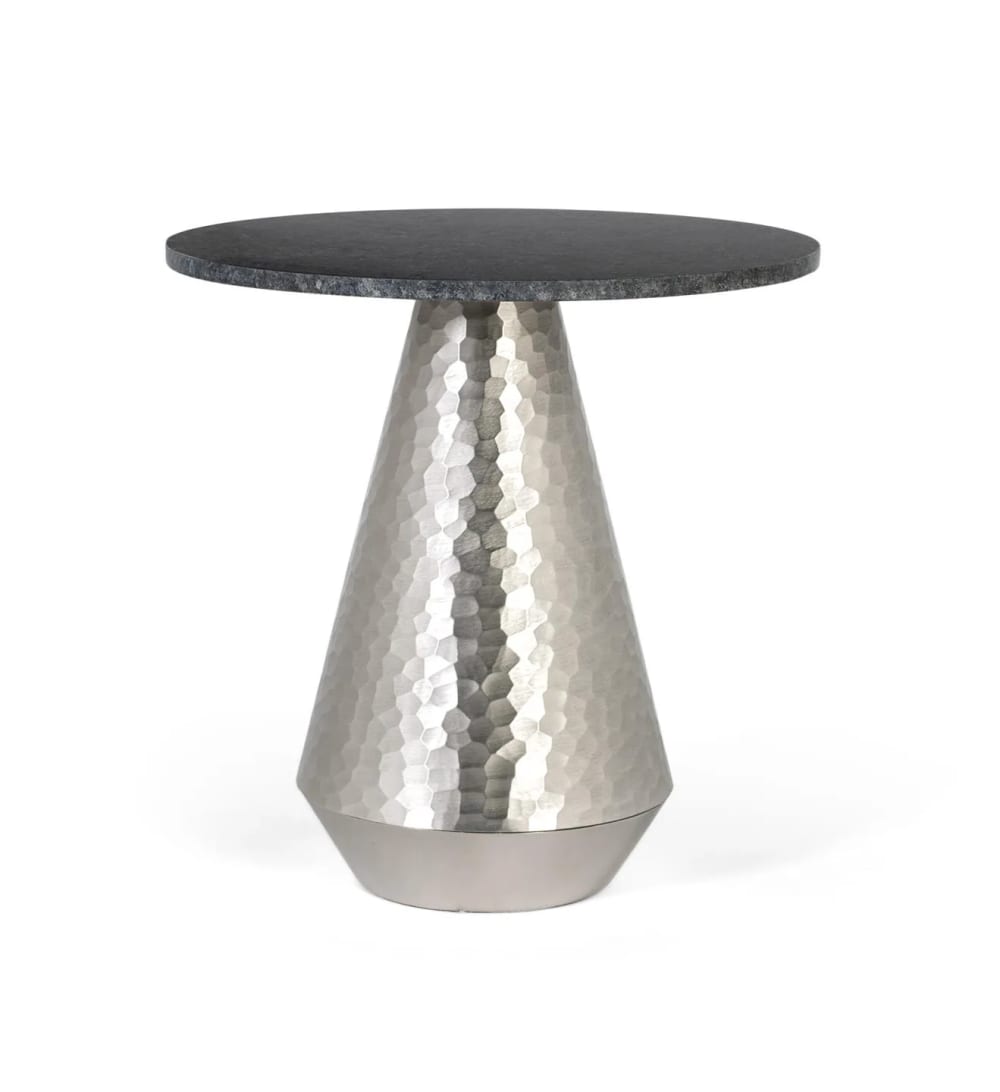 GINER Y COLOMER Couchtisch mit Marmorplatte und Aluminiumfuß. Schwarz Marmor