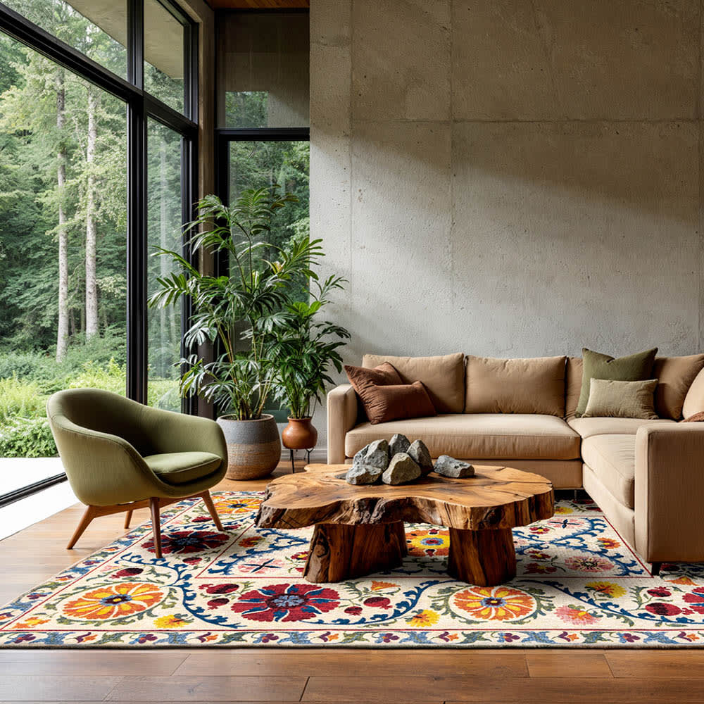 SUZANI - Teppich waschbar In-/Outdoor Gelb 280x390 - Maisons Du