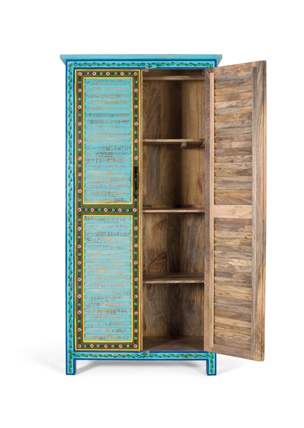 Armoire en bois de manguier au design artisanal hauteur 2 m