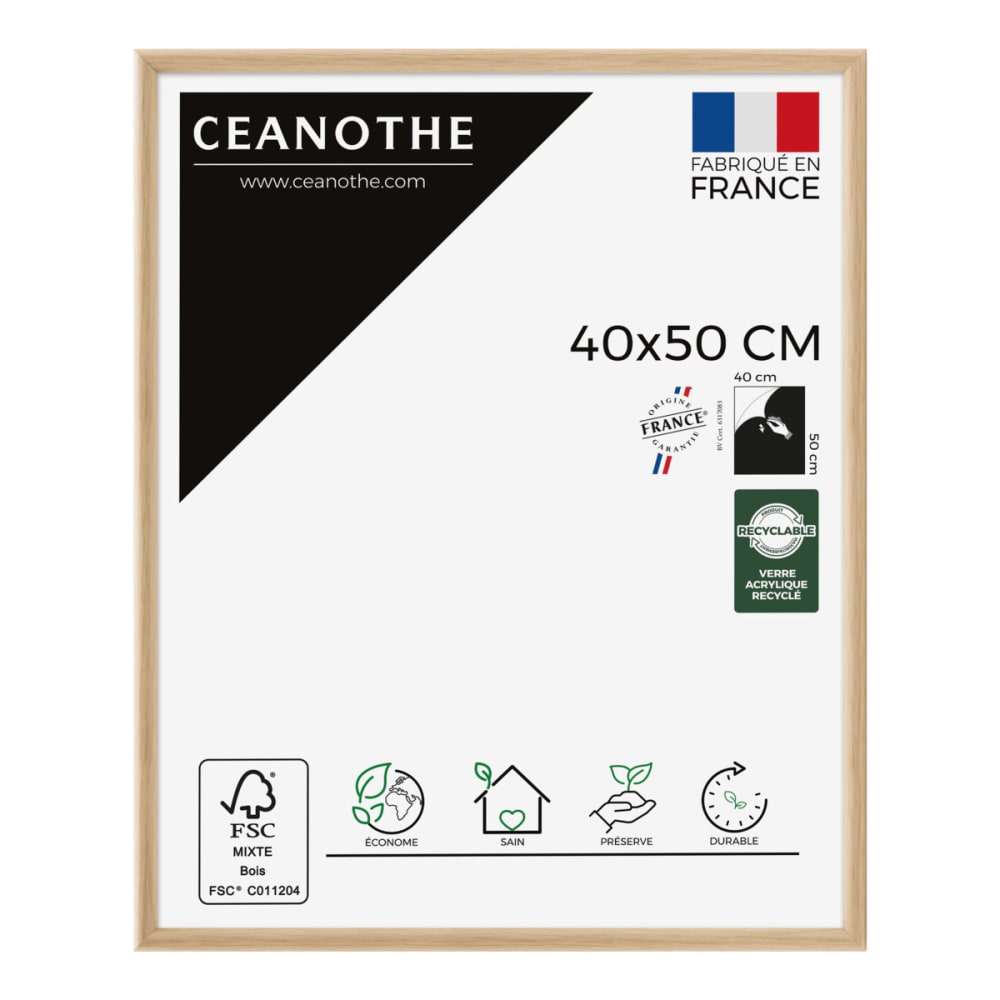 Cadre photo exposition brut 40x50 cm bois massif fsc
