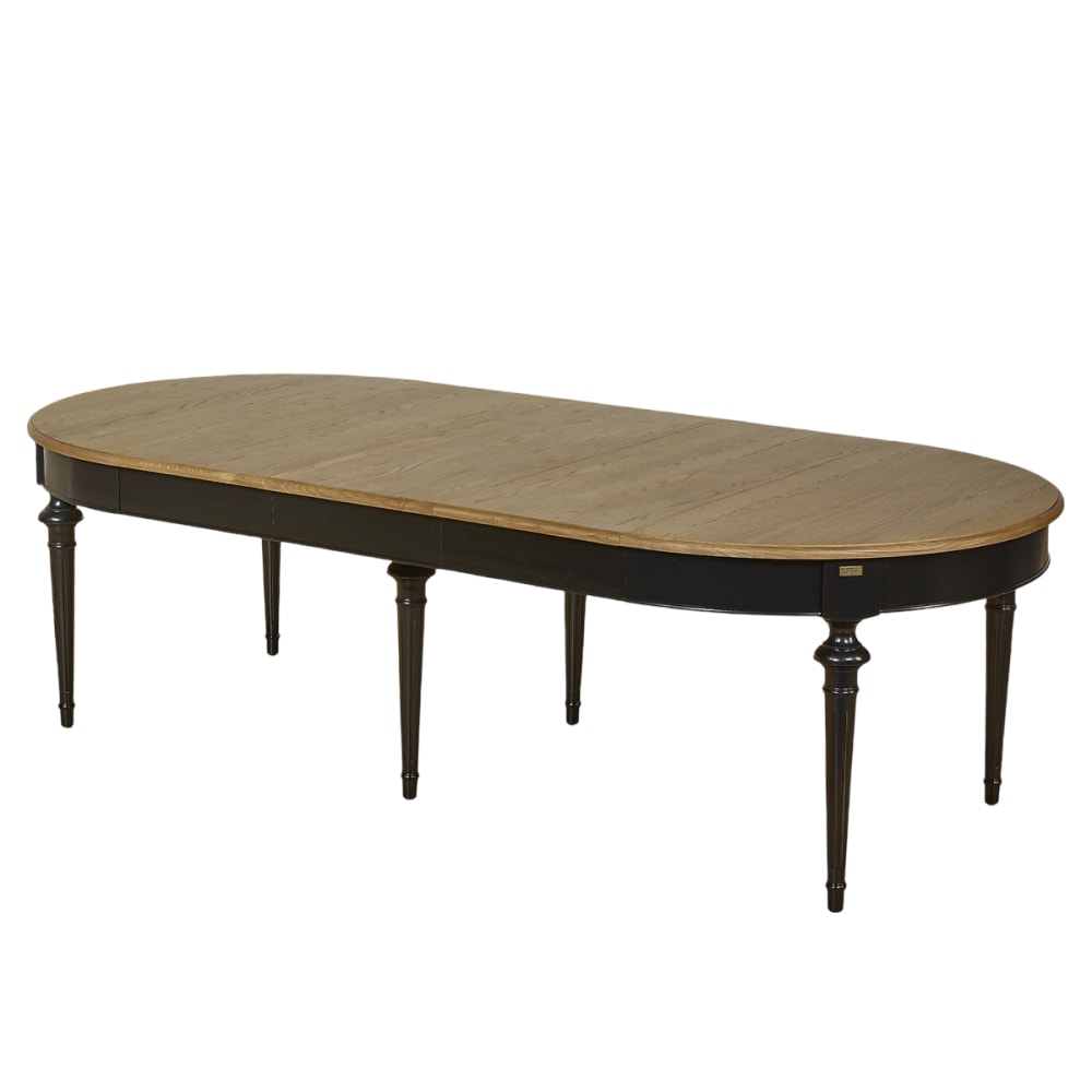 Robin des Bois Modularer Familientisch, Eichenplatte, 12 Personen schwarz style classic chic - Holz