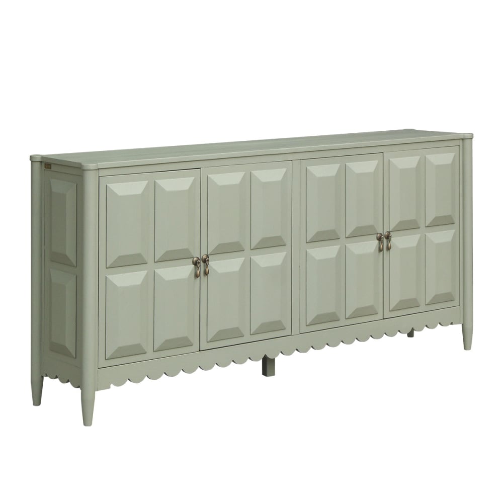 Robin des Bois Buffet 4-türig im klassischen Stil aus Holz Vert de gris style classic chic Grau Holz