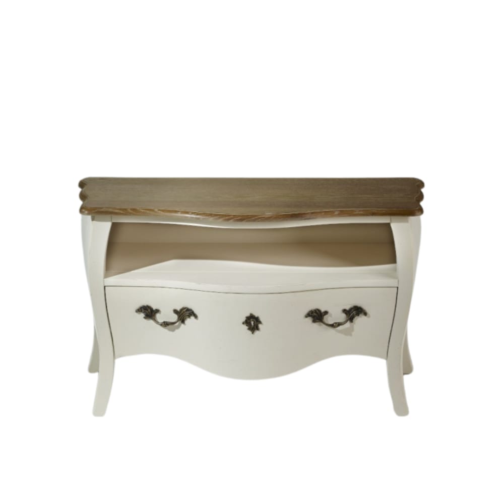 Meuble TV 1 tiroir plateau en chêne blanc