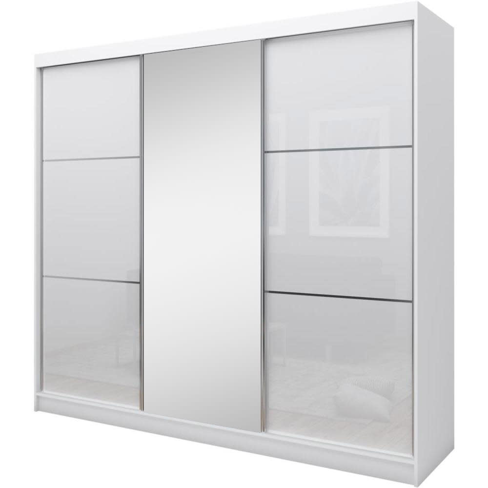 Beauty Sofa GmbH Schiebetürenschrank mit Spiegel, 240x216, weiß style modern - Spanplatte