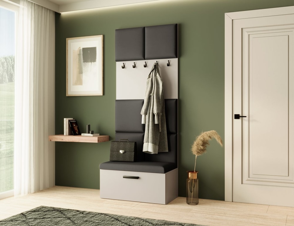 Garderobe mit gepolsterten Paneelen, Kaschmir+Schwarz - Maisons