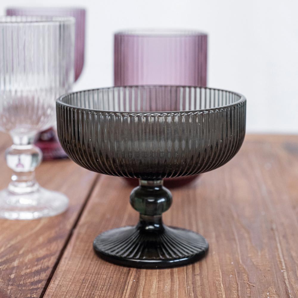 Boite de 6 coupes à glace   35 cl  gris en verre - Maisons du Monde