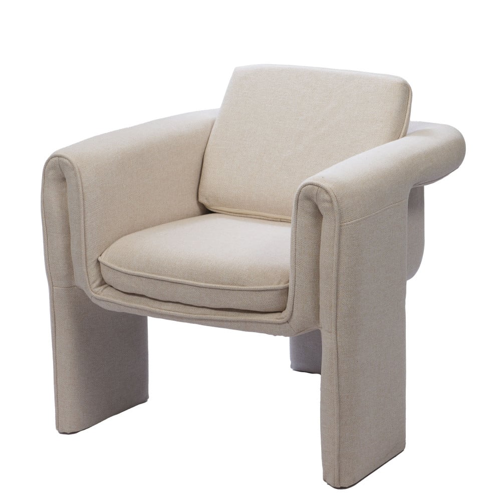 fauteuil en tissu blanc