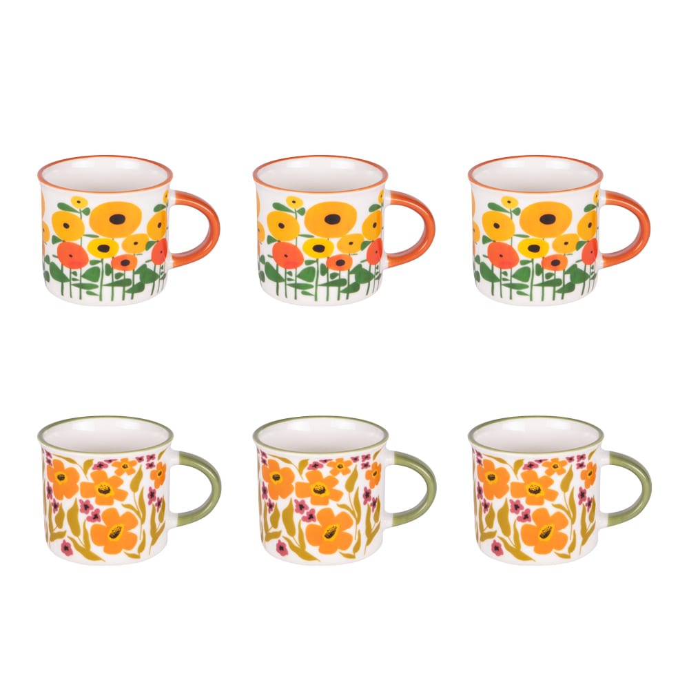 Coffret de 6 tasses héritage 14 cl multicolore en porcelaine Coffret de 6 tasses héritage 14 cl multicolore en porcelaine