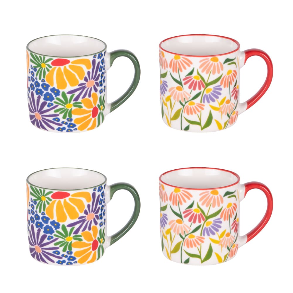 Coffret de 4 mugs   muse 35 cl multicolore en porcelaine