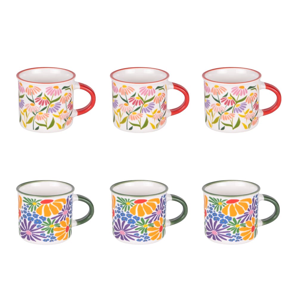 Coffret de 6 tasses muse 14 cl multicolore en porcelaine Coffret de 6 tasses muse 14 cl multicolore en porcelaine