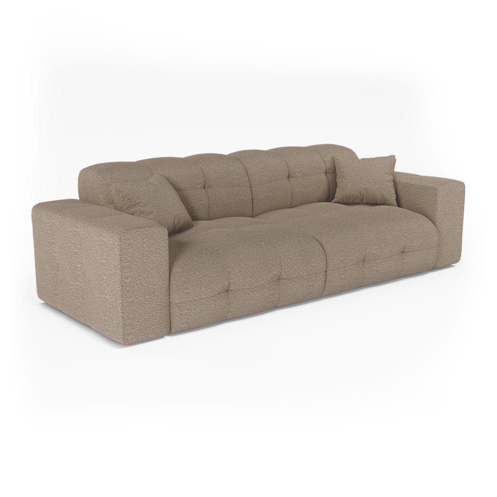 Canapé 4 places en bouclette taupe