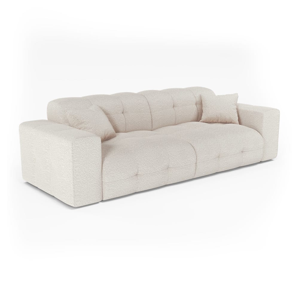 Canapé 4 places en bouclette crème