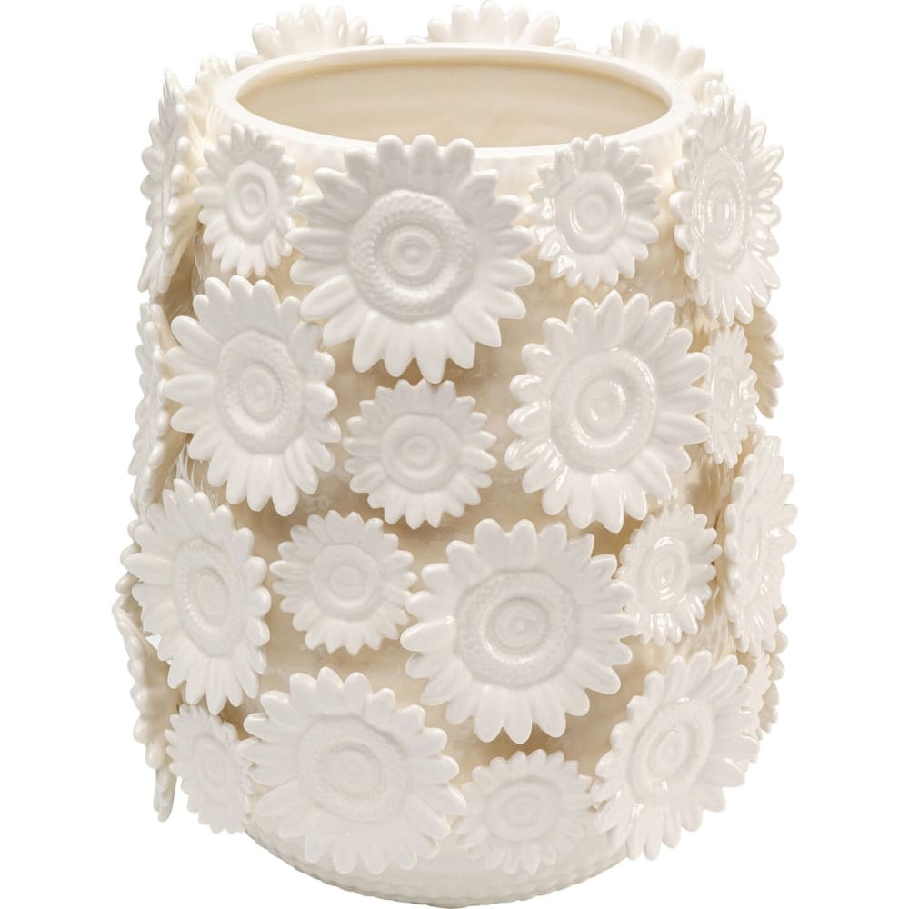 Vase tournesols en porcelaine blanche