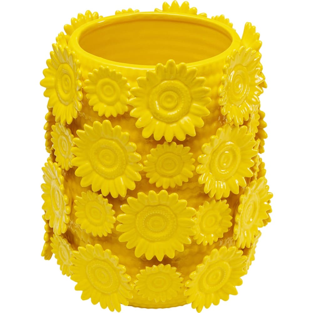 Kare Design Vase mit Sonnenblumen aus Porzellan, gelb, H30cm style landhaus - Porzellan