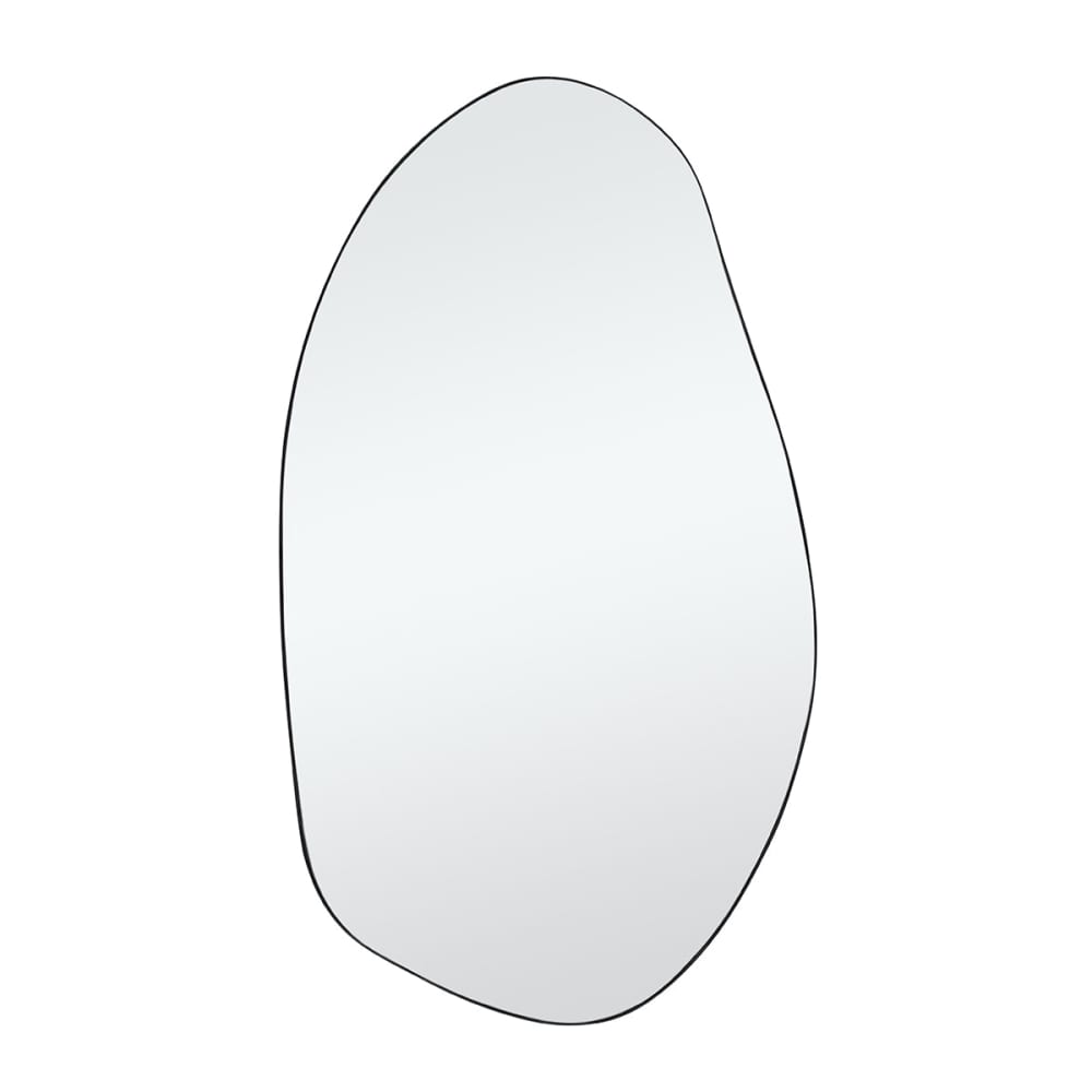 Miroir décoratif organique en fer noir mat H115