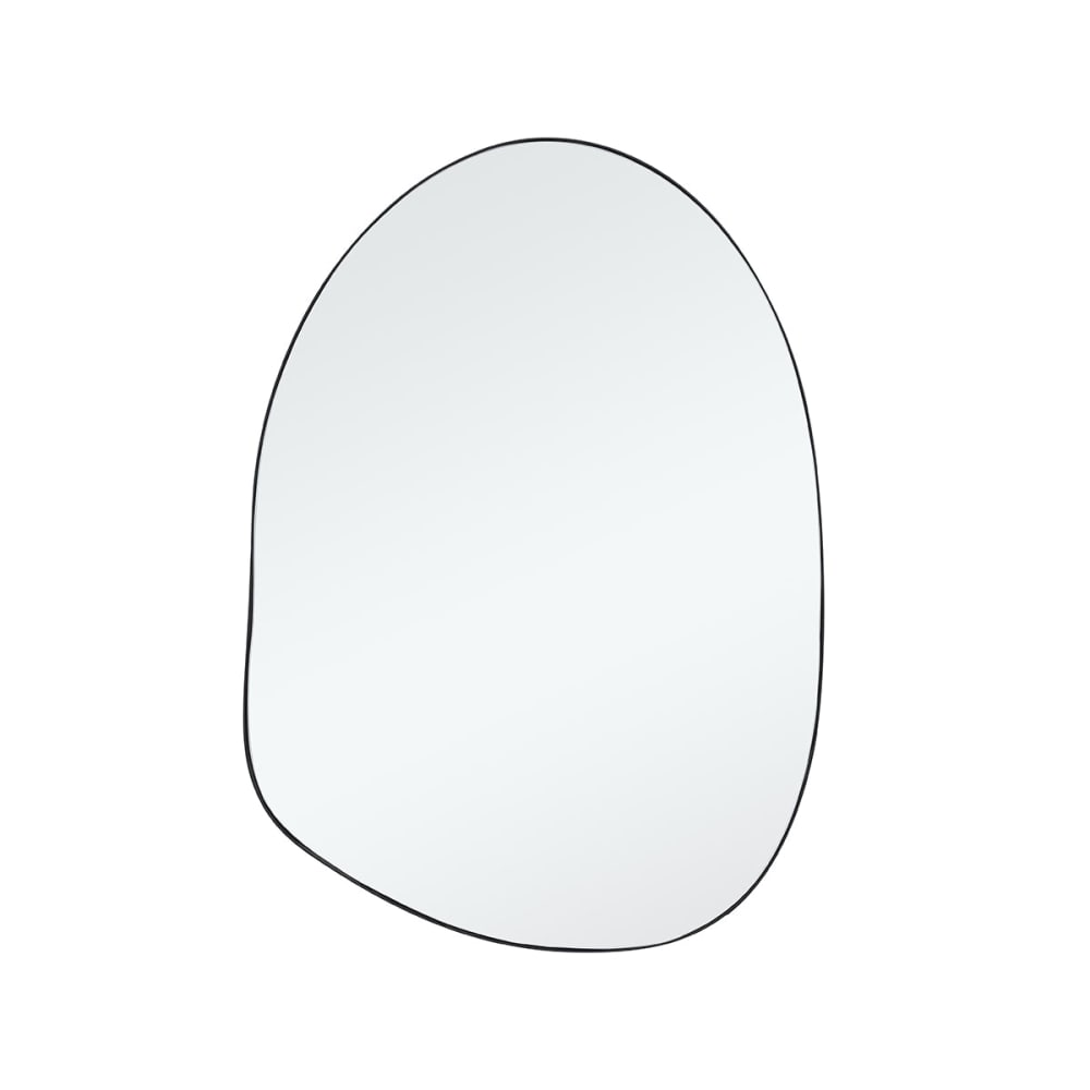 Miroir décoratif organique en fer noir mat H70
