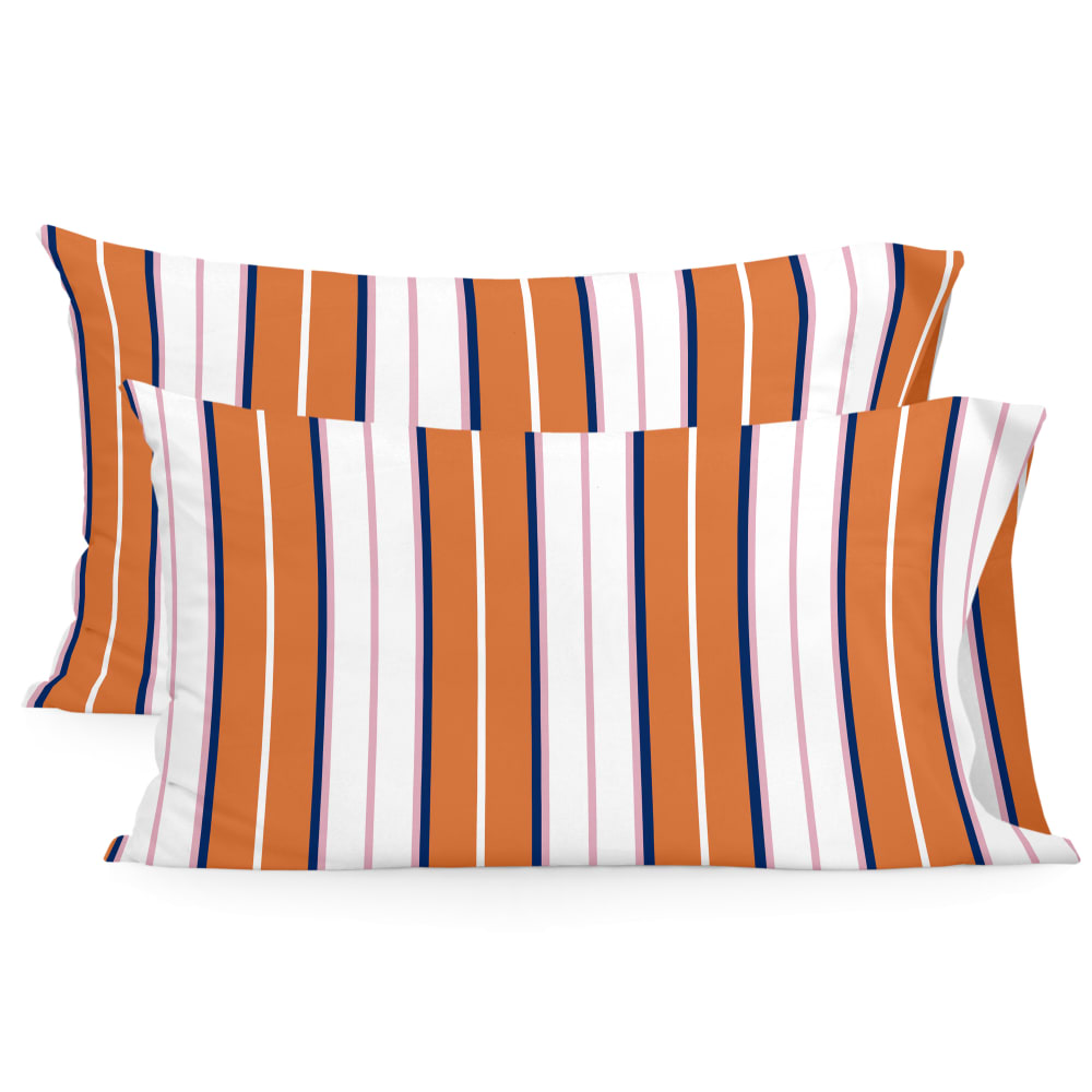 Taie d'oreiller 100% Coton Multicolore 50x75 cm (x2)