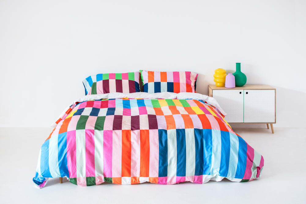 Housse de couette 100% Coton Multicolore 155x220 cm