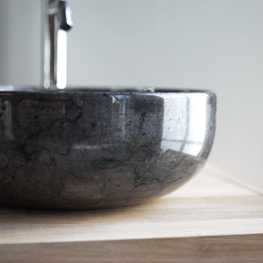 Waschbecken aus Marmor dark grey ∅ 33 cm - Maisons Du Monde