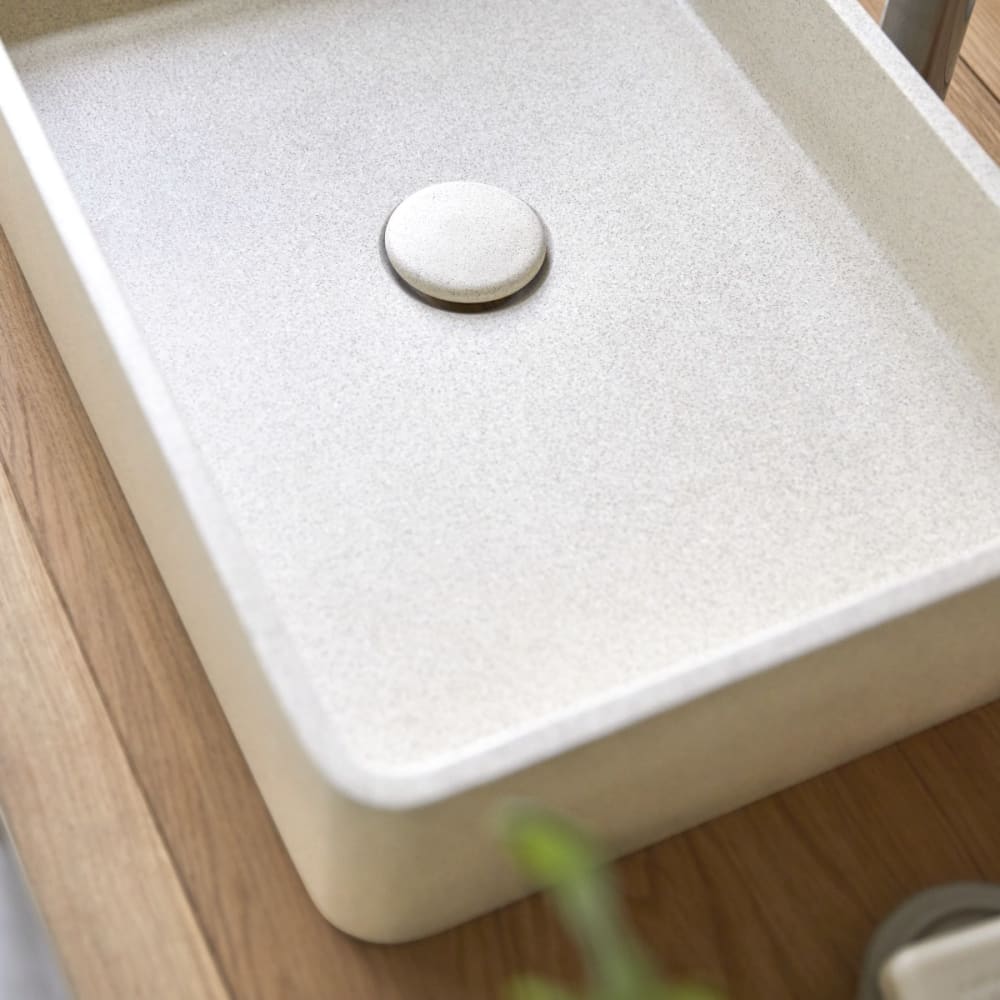 Waschbecken aus cremefarbenem Terrazzo b. 50.5 cm - Maisons Du