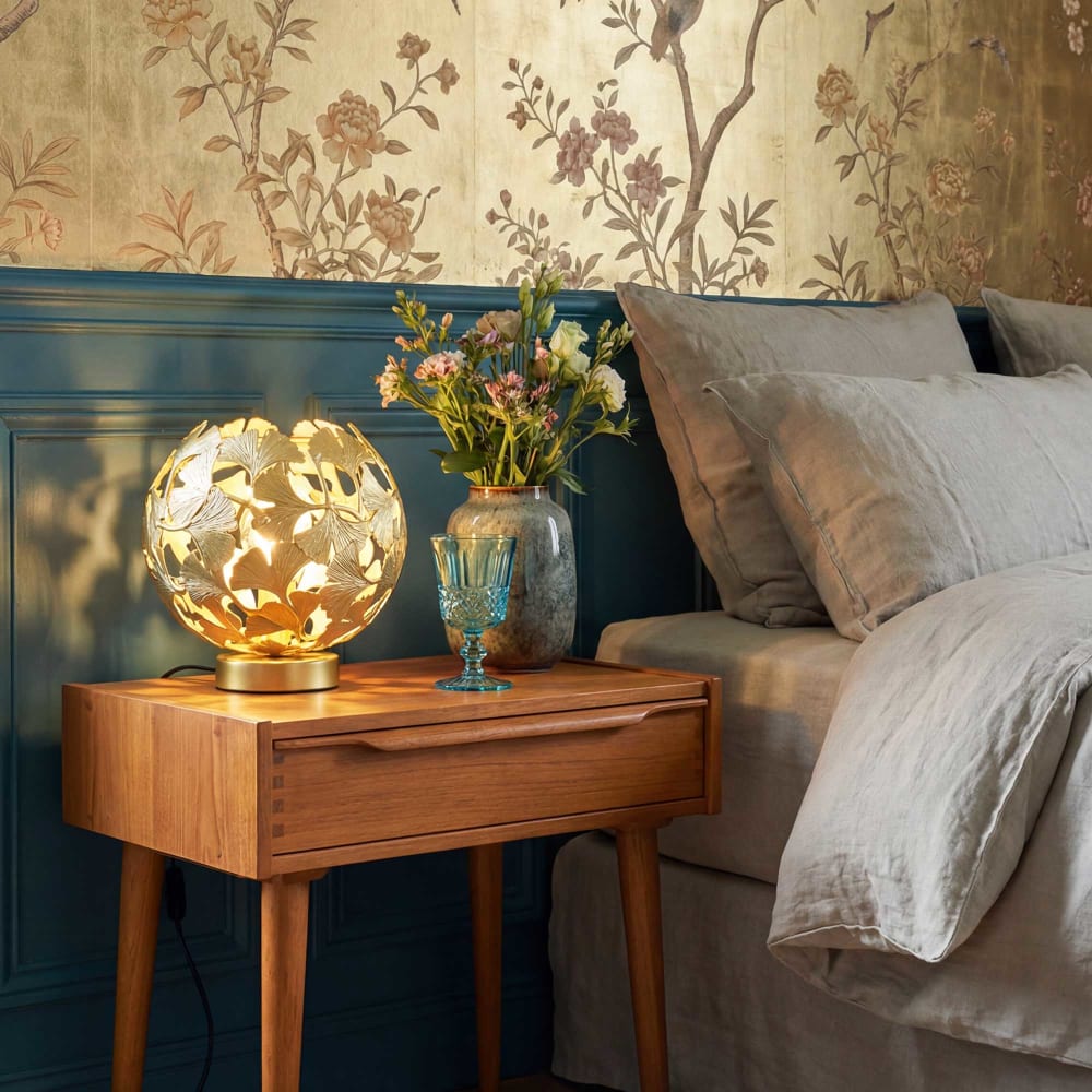 Lampe en métal feuilles de ginko biloba — vue 3