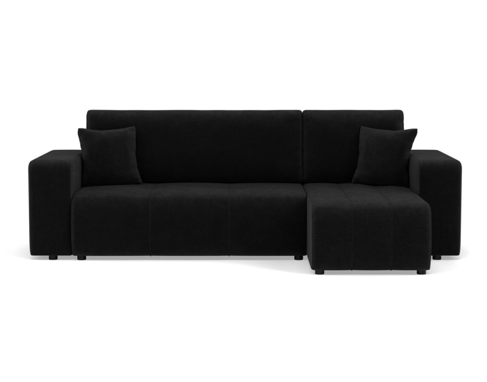 Canapé d'angle réversible convertible 4 places en tissu gris