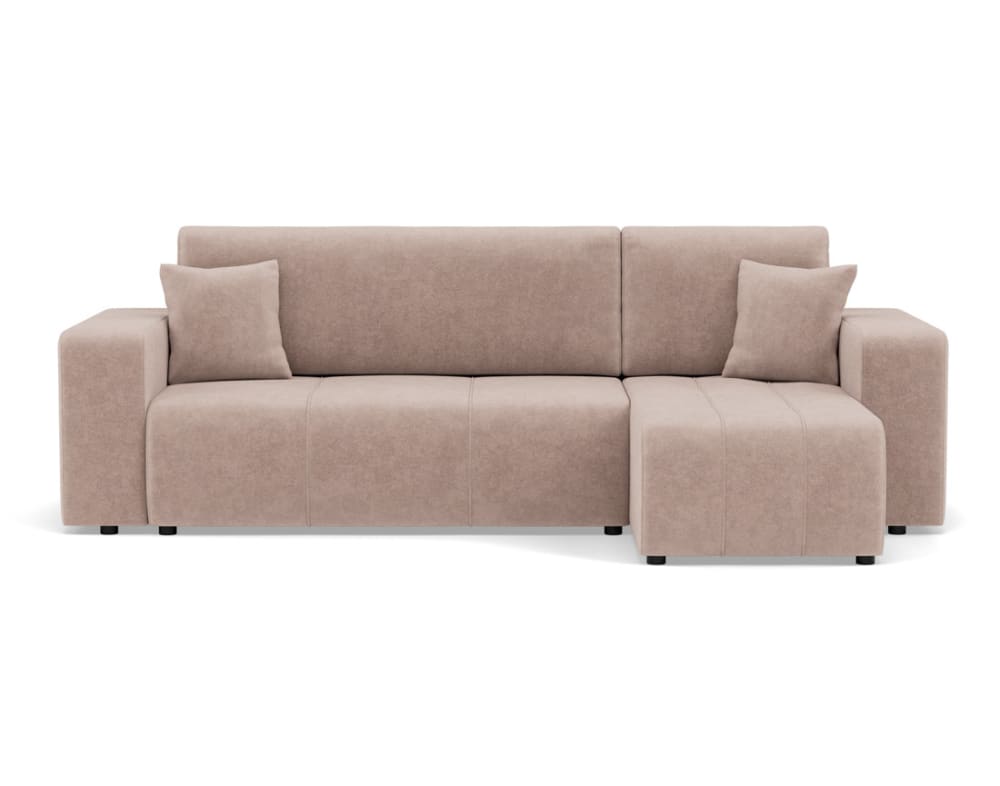 Canapé d'angle réversible convertible 4 places en tissu taupe