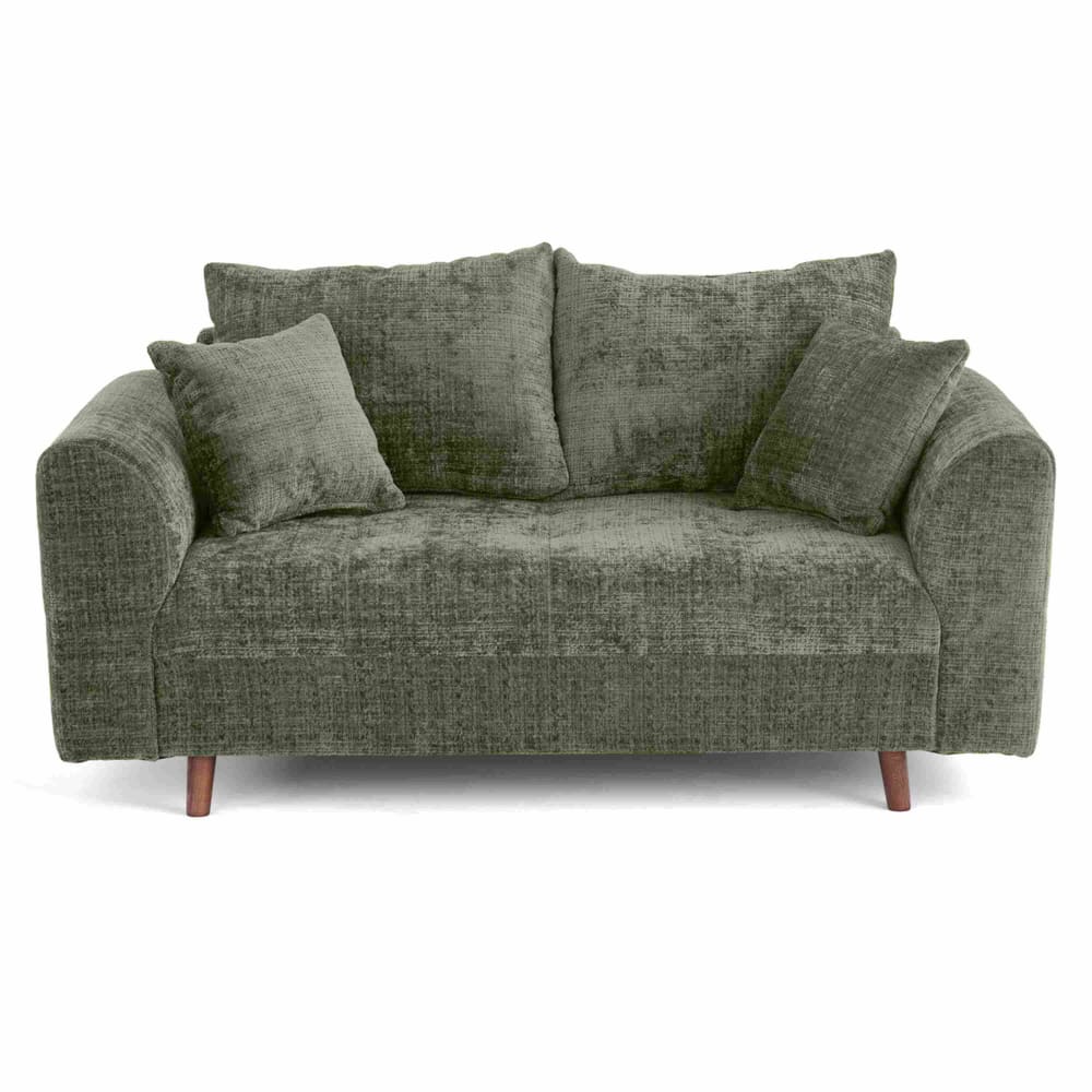Canapé 2 places en velours texturé vert sauge