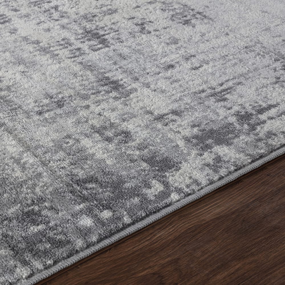 Tapis de couloir abstrait moderne gris/blanc 80x220 — vue 4