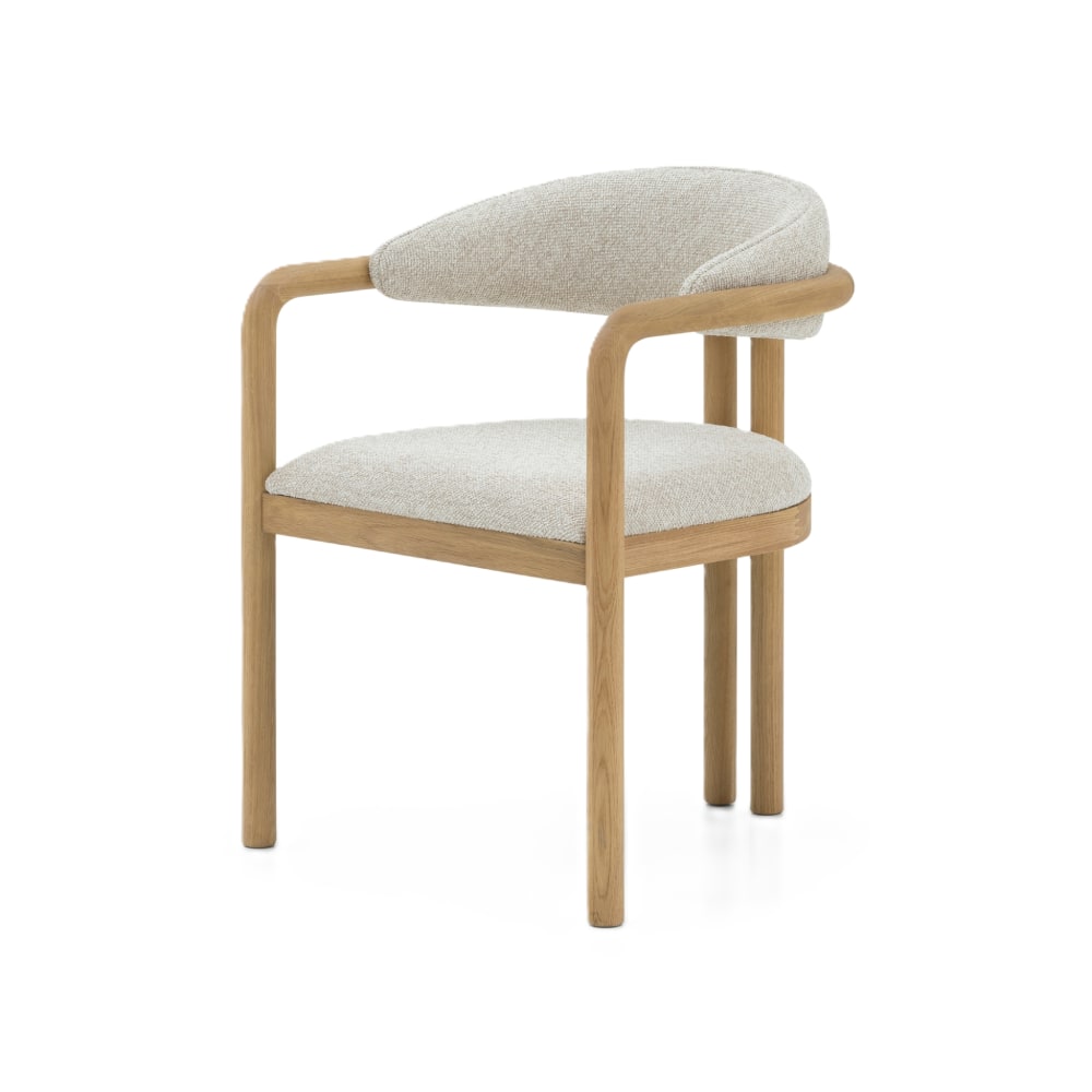 Chaise en chêne massif et tissu beige Chaise en chêne massif et tissu beige