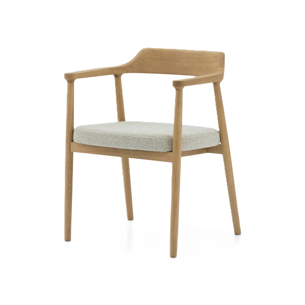 Chaise en chêne massif et tissu beige Chaise en chêne massif et tissu beige