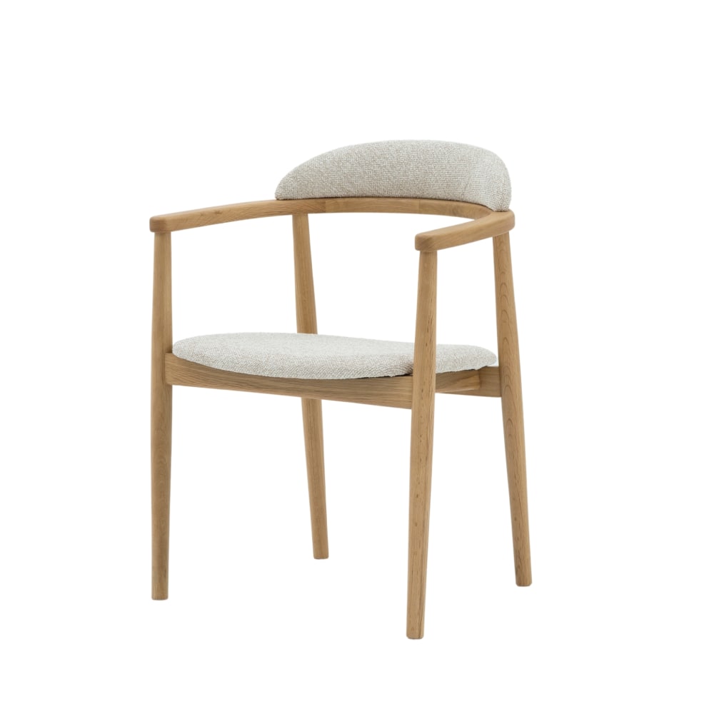 Chaise en chêne massif et tissu beige Chaise en chêne massif et tissu beige