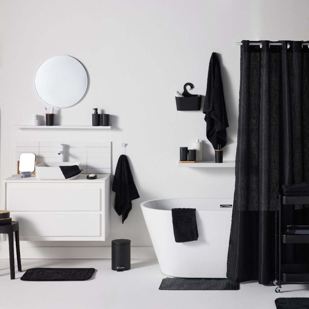 Accessoires de salle de bain pour savon et brosse à dents 8x9cm noir — vue 4