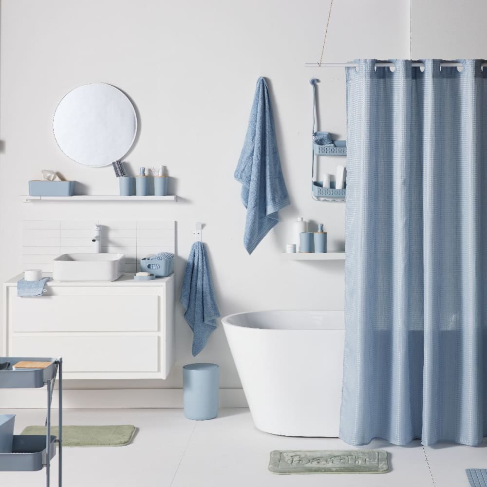 Accessoires de salle de bain pour savon et brosse à dents 8x9cm bleu — vue 4
