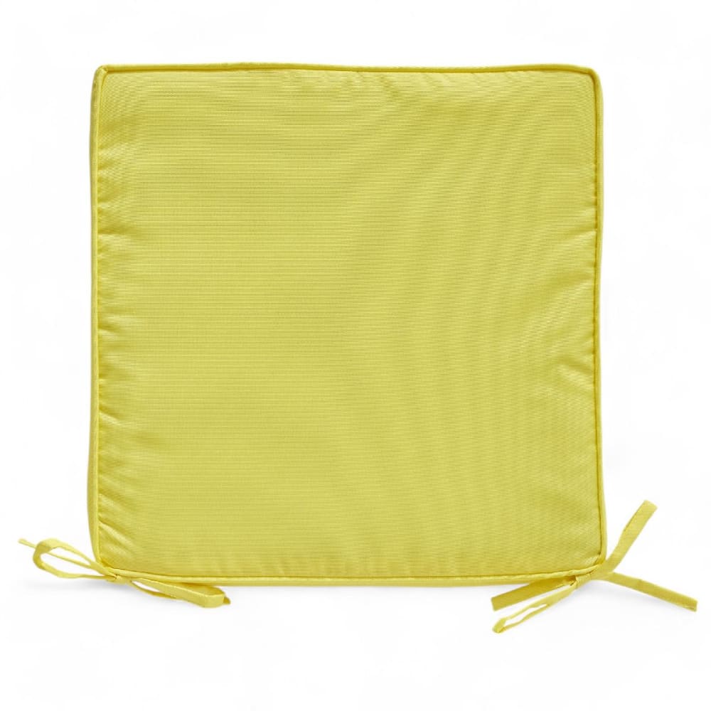 Galette de chaise déperlante avec nouettes  38x38 cm jaune